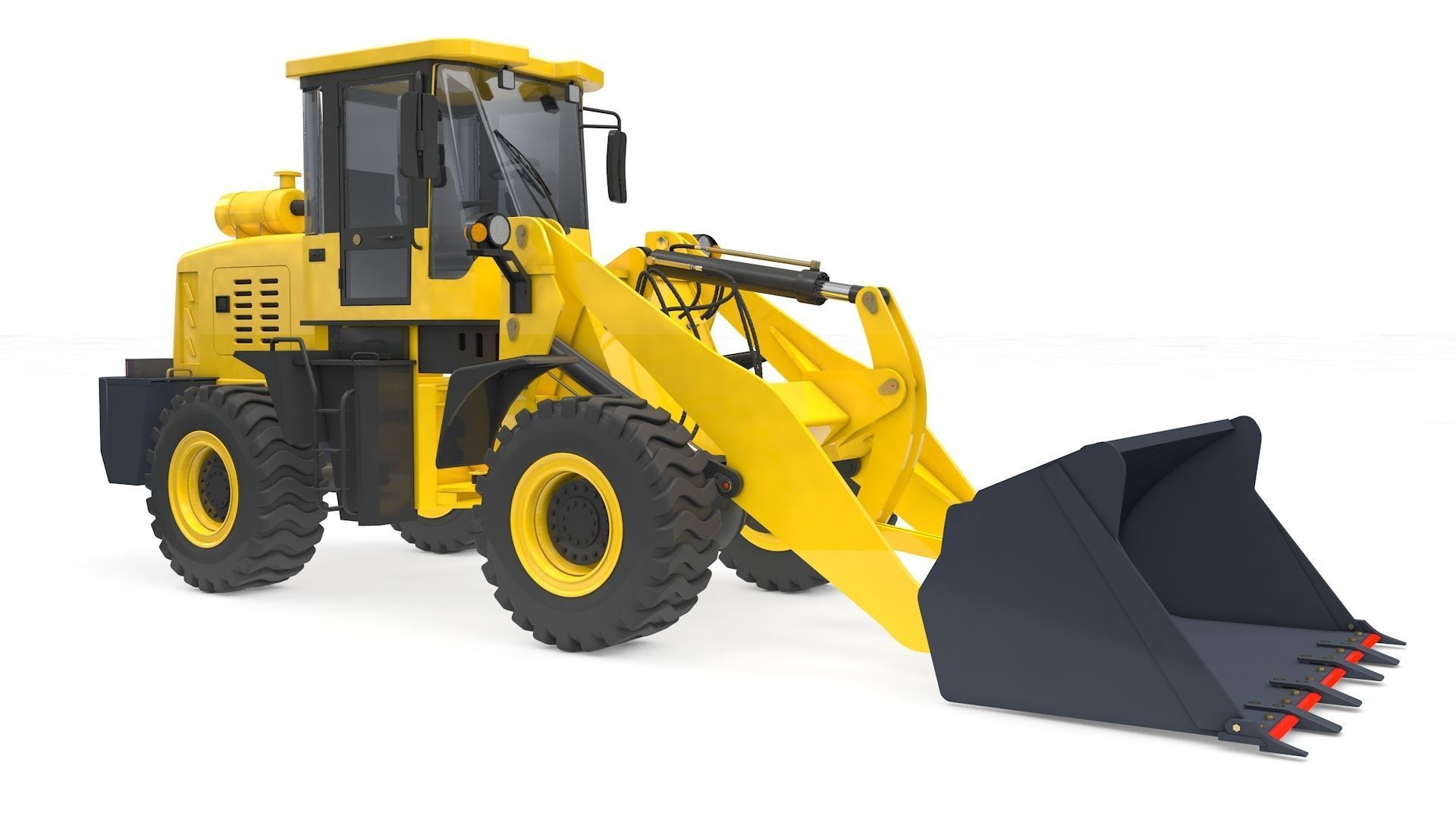 Wheel Loader Rigged and Animated 3D model_4