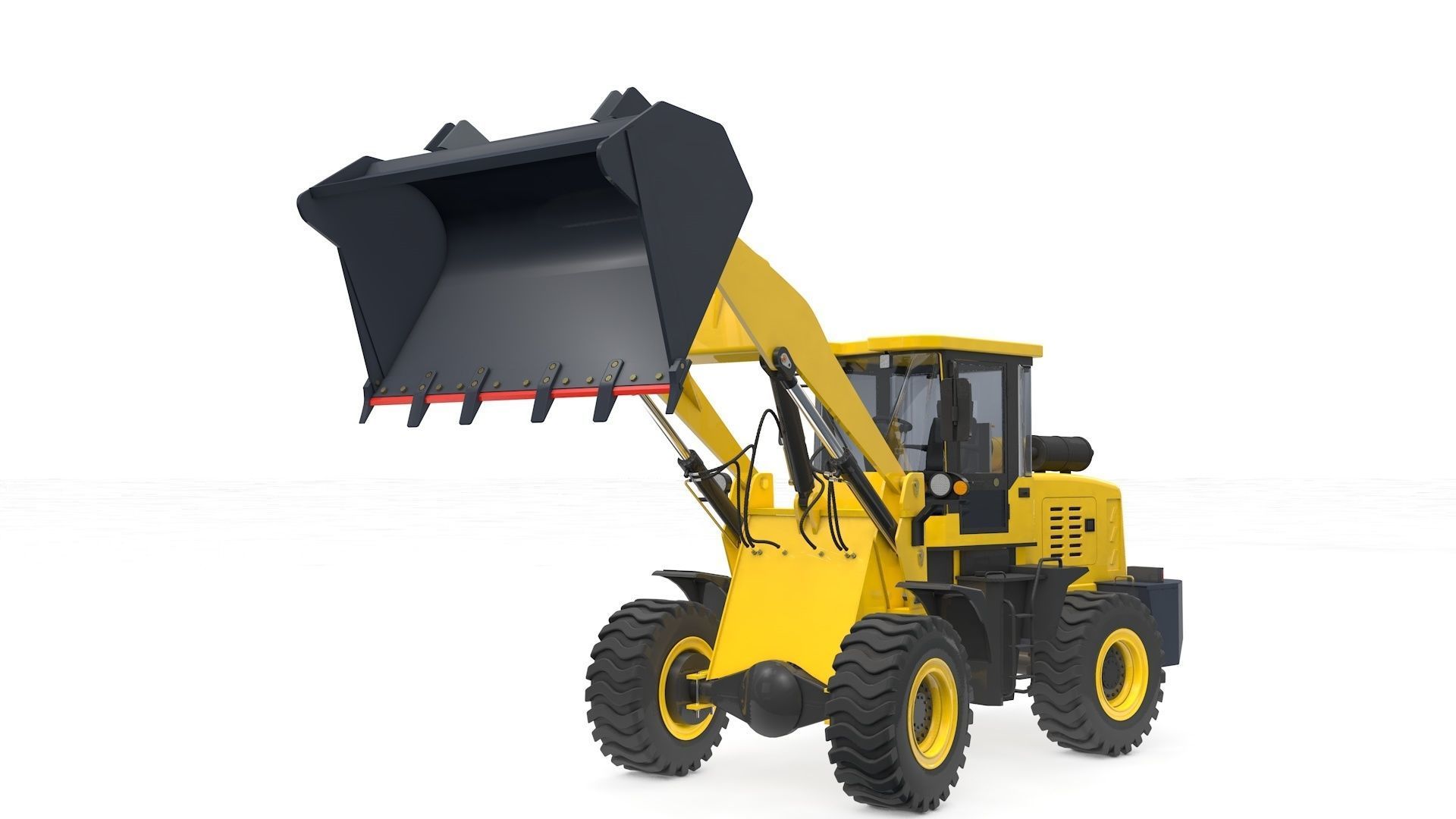 Wheel Loader Rigged and Animated 3D model_15