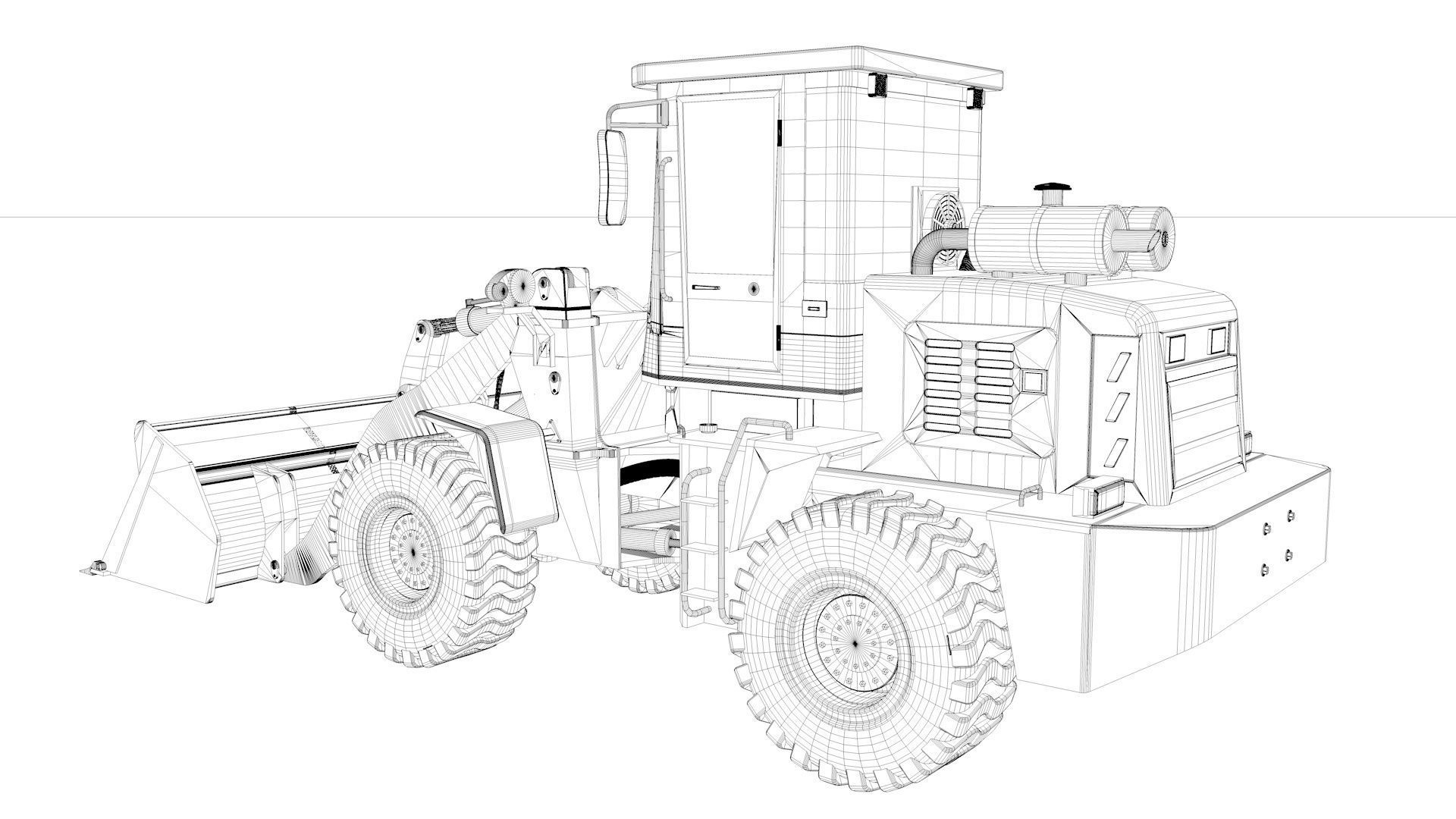 Wheel Loader Rigged and Animated 3D model_36
