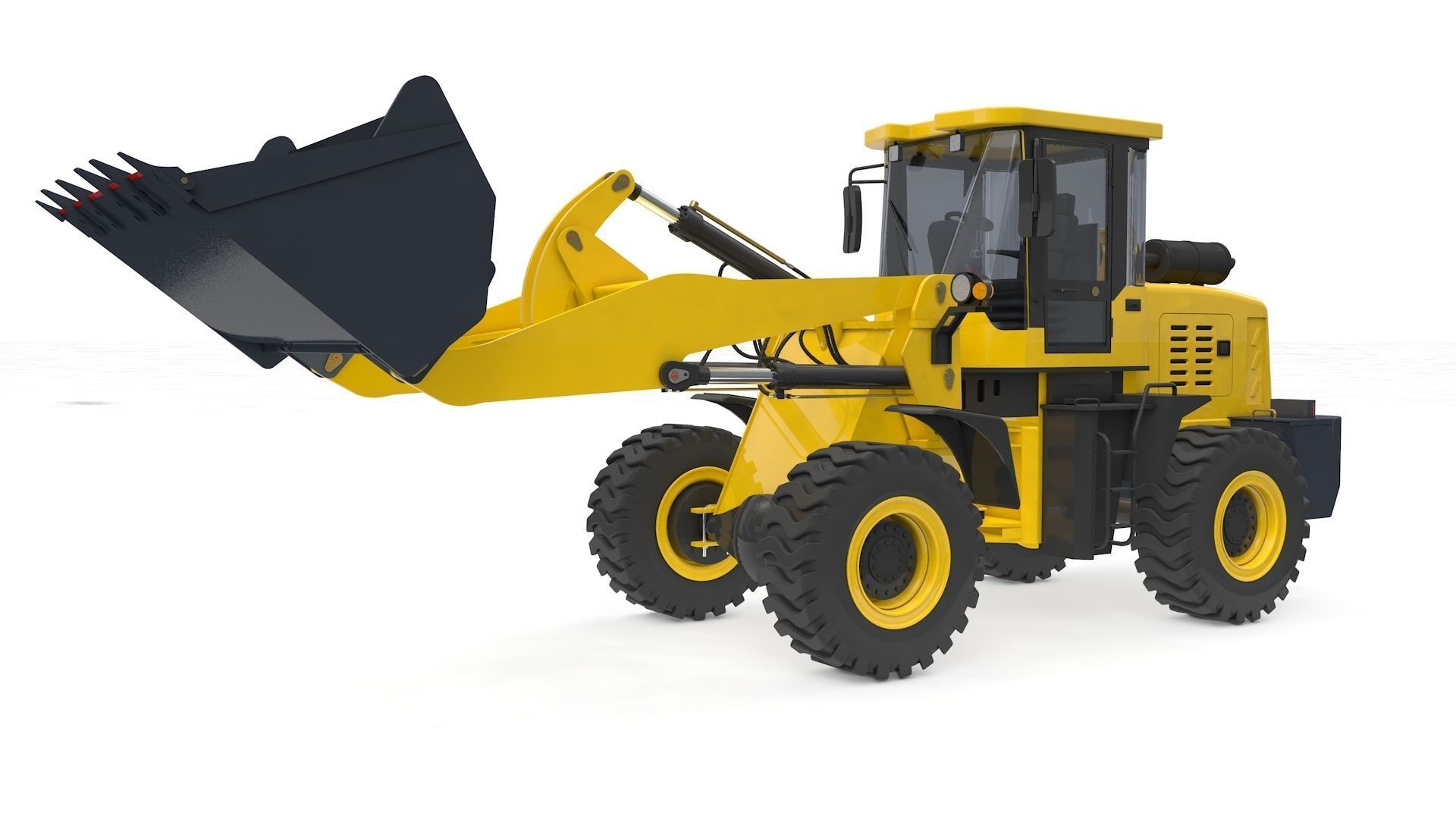 Wheel Loader Rigged and Animated 3D model_11