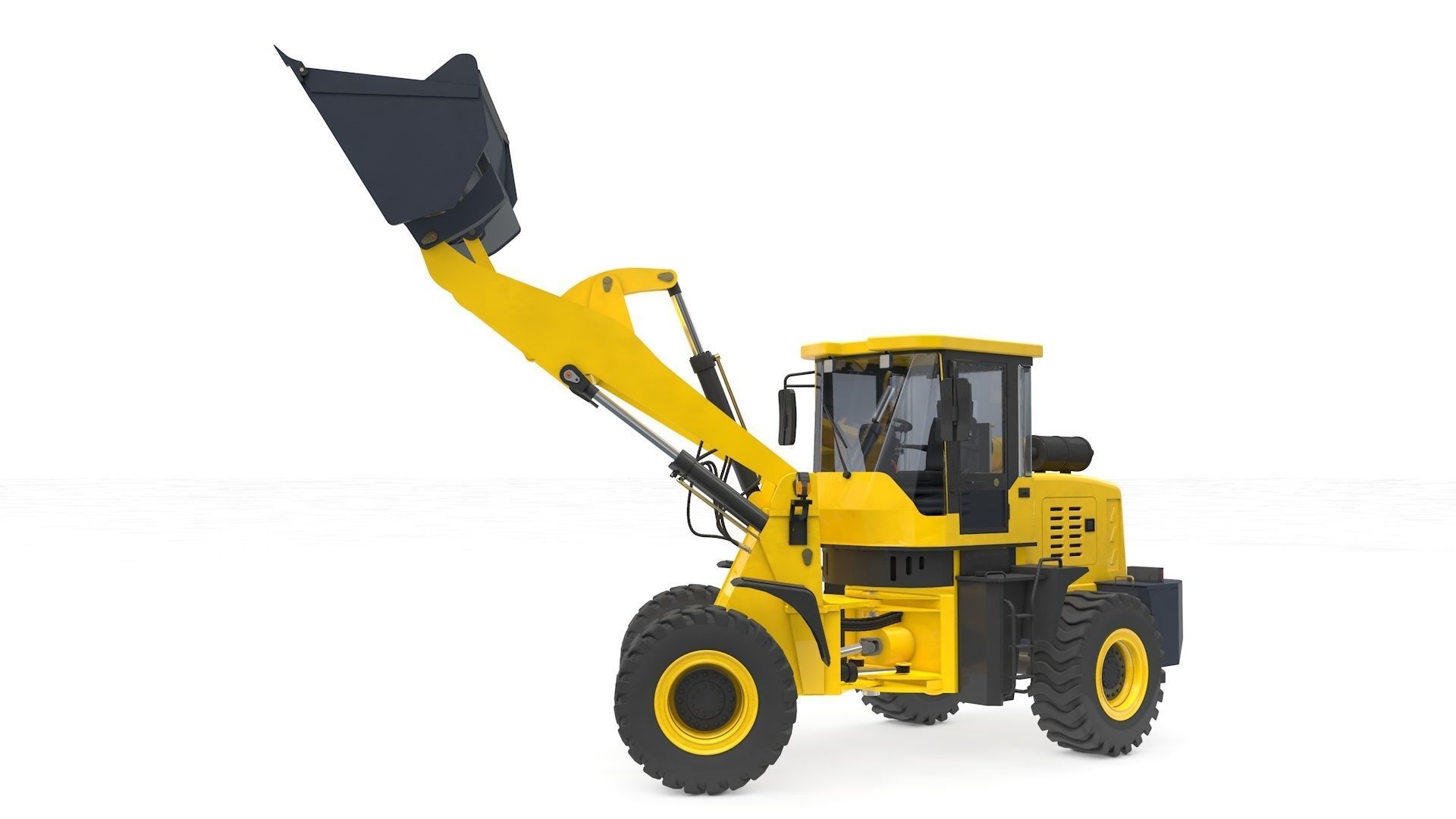 Wheel Loader Rigged and Animated 3D model_13