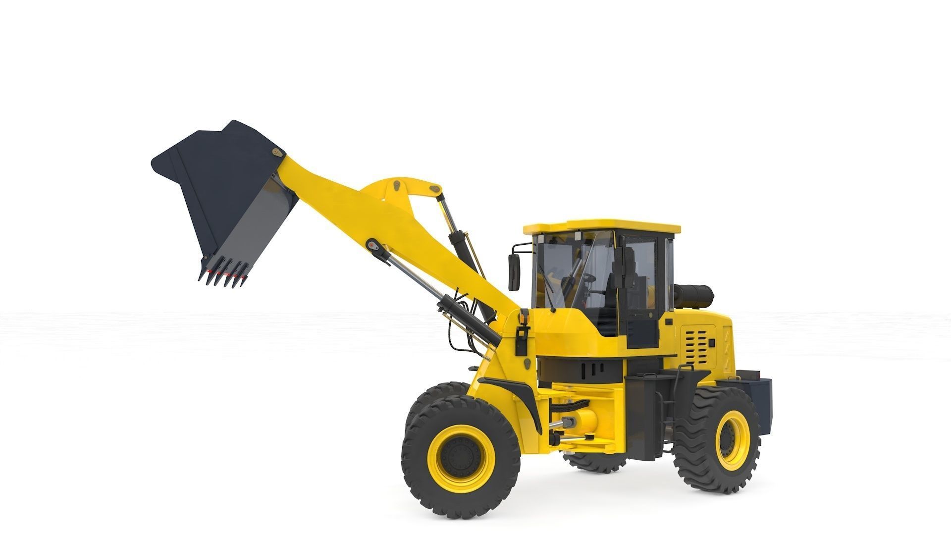 Wheel Loader Rigged and Animated 3D model_14