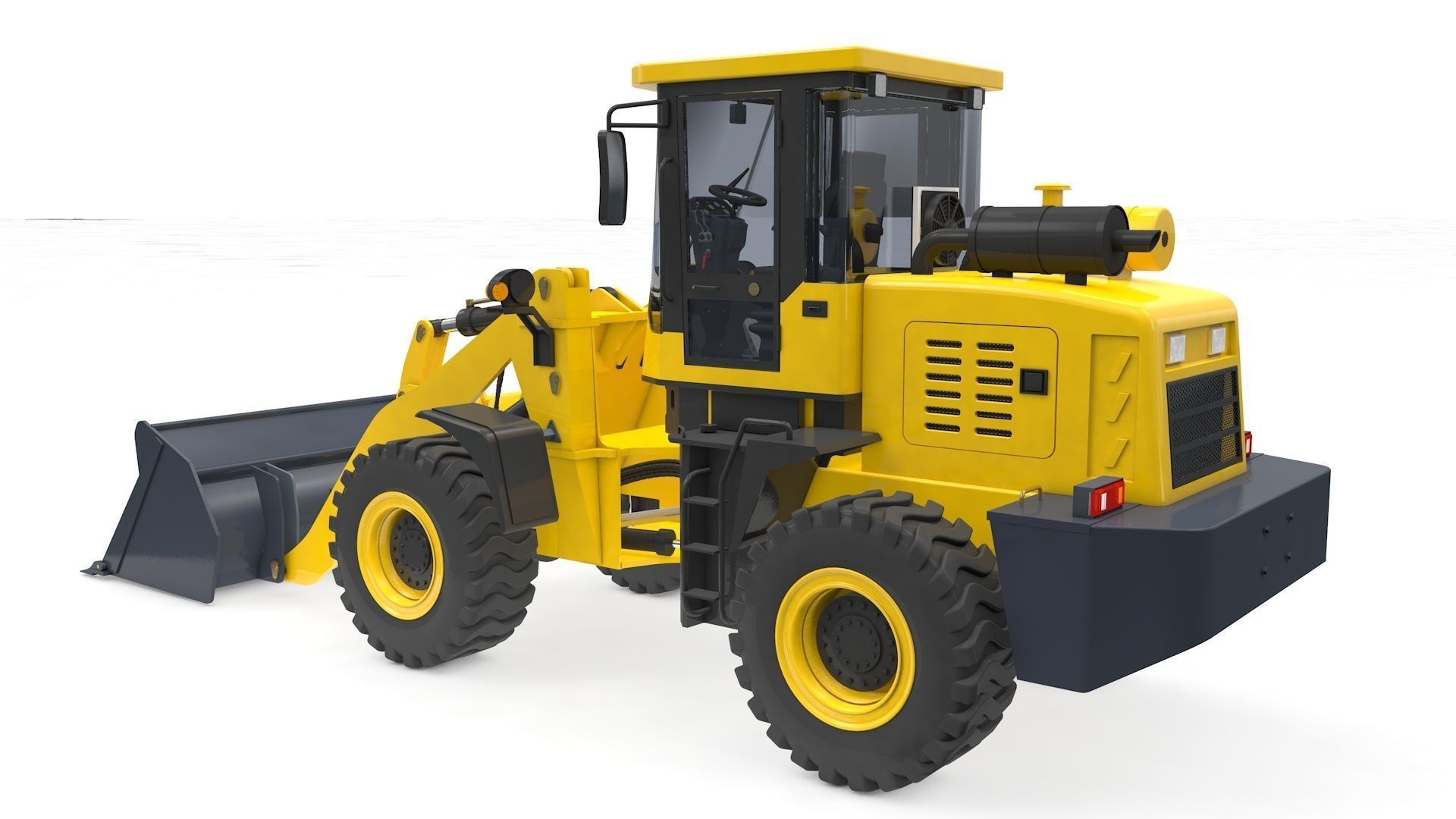 Wheel Loader Rigged and Animated 3D model_2