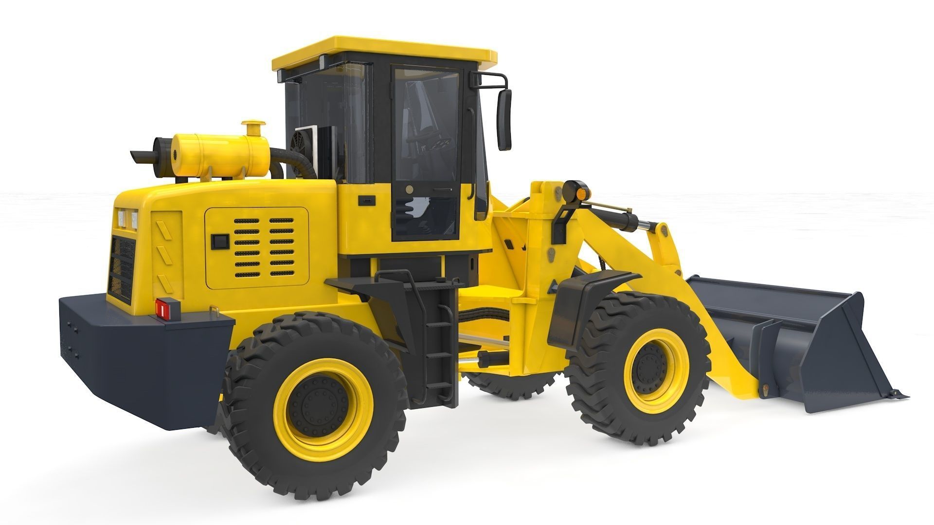 Wheel Loader Rigged and Animated 3D model_3