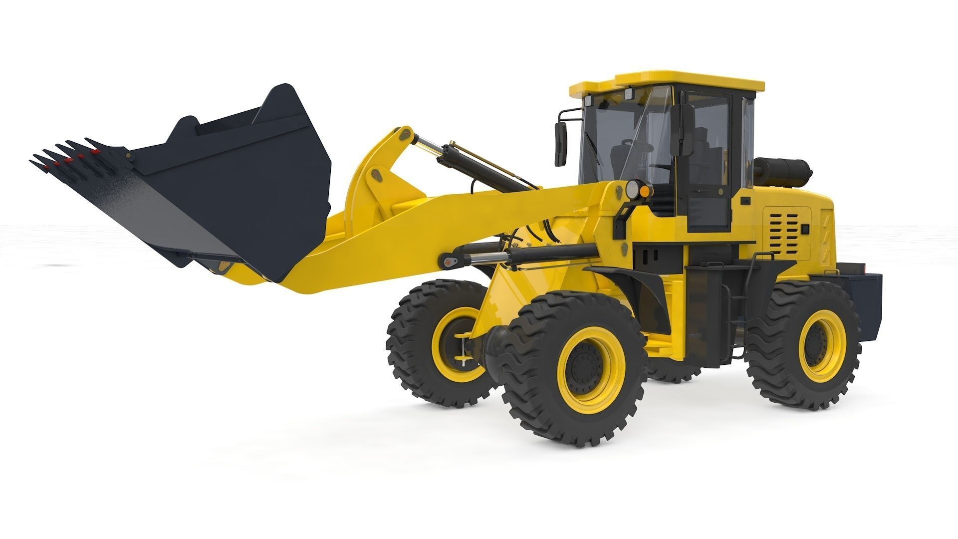 Wheel Loader Rigged and Animated 3D model_10