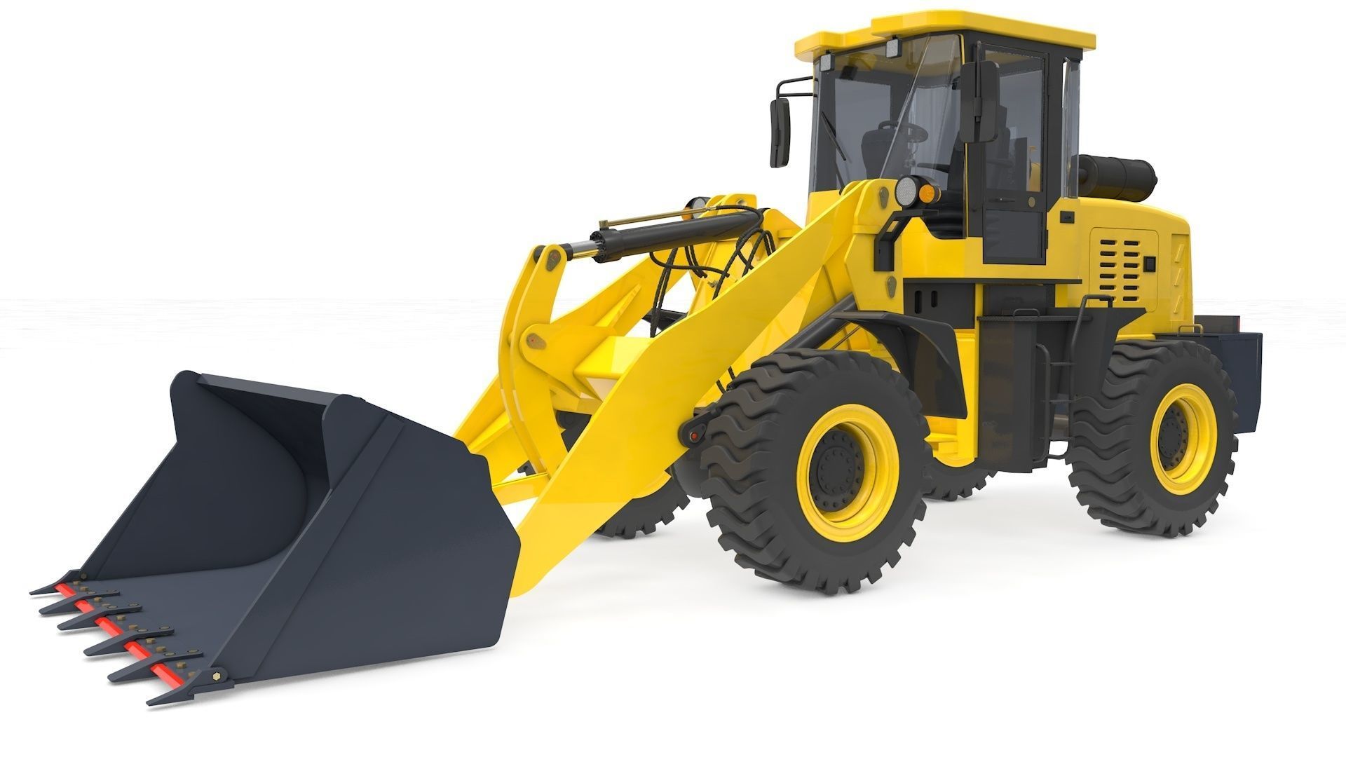 Wheel Loader Rigged and Animated 3D model_1