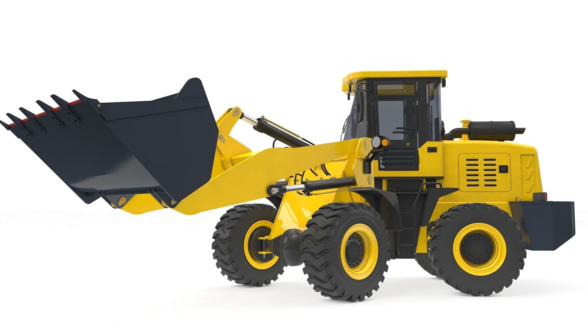 Wheel Loader Rigged and Animated 3D model_17