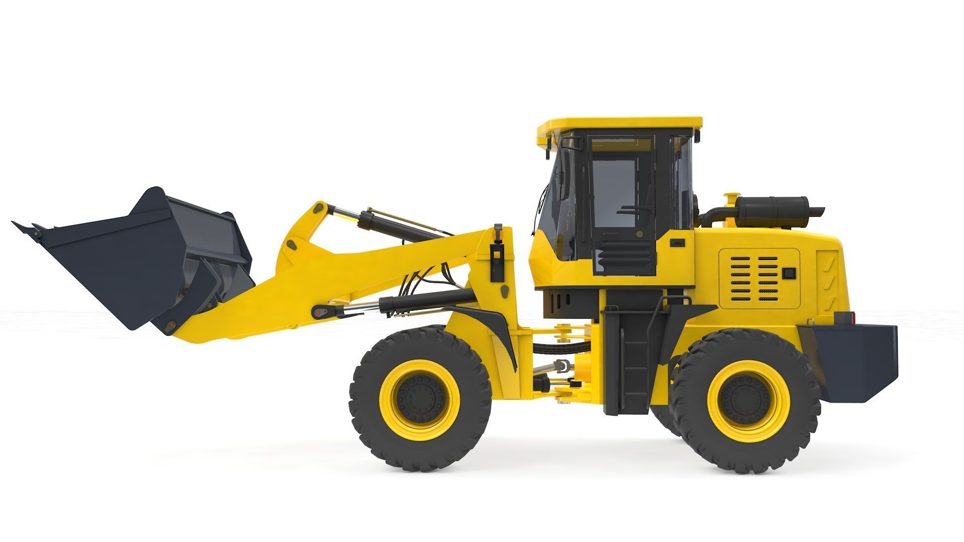 Wheel Loader Rigged and Animated 3D model_18
