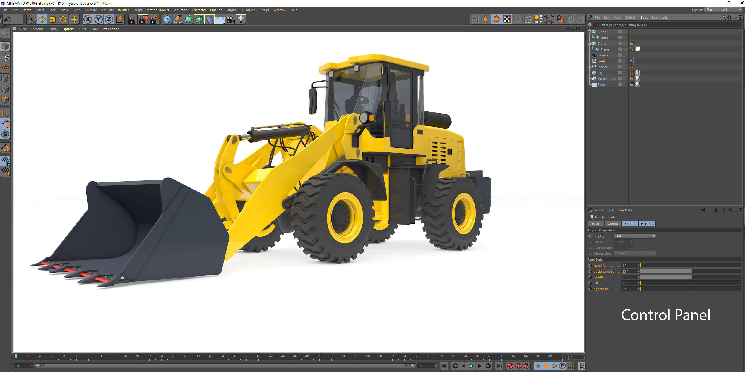 Wheel Loader Rigged and Animated 3D model_33