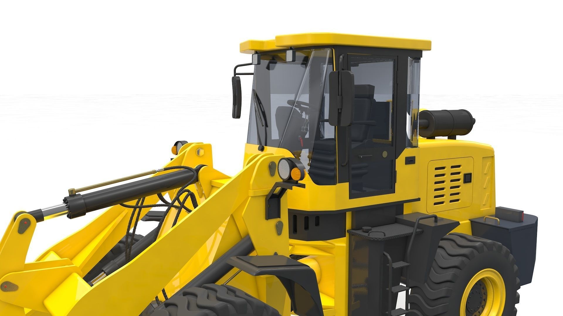 Wheel Loader Rigged and Animated 3D model_21