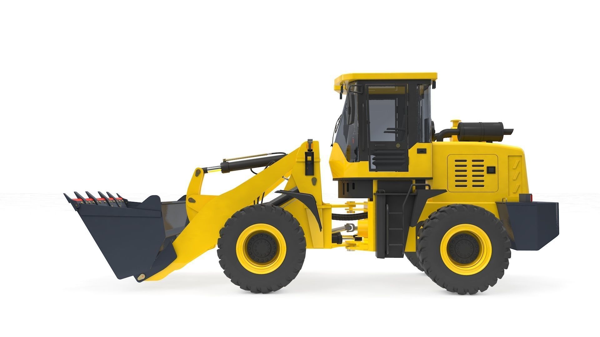 Wheel Loader Rigged and Animated 3D model_19