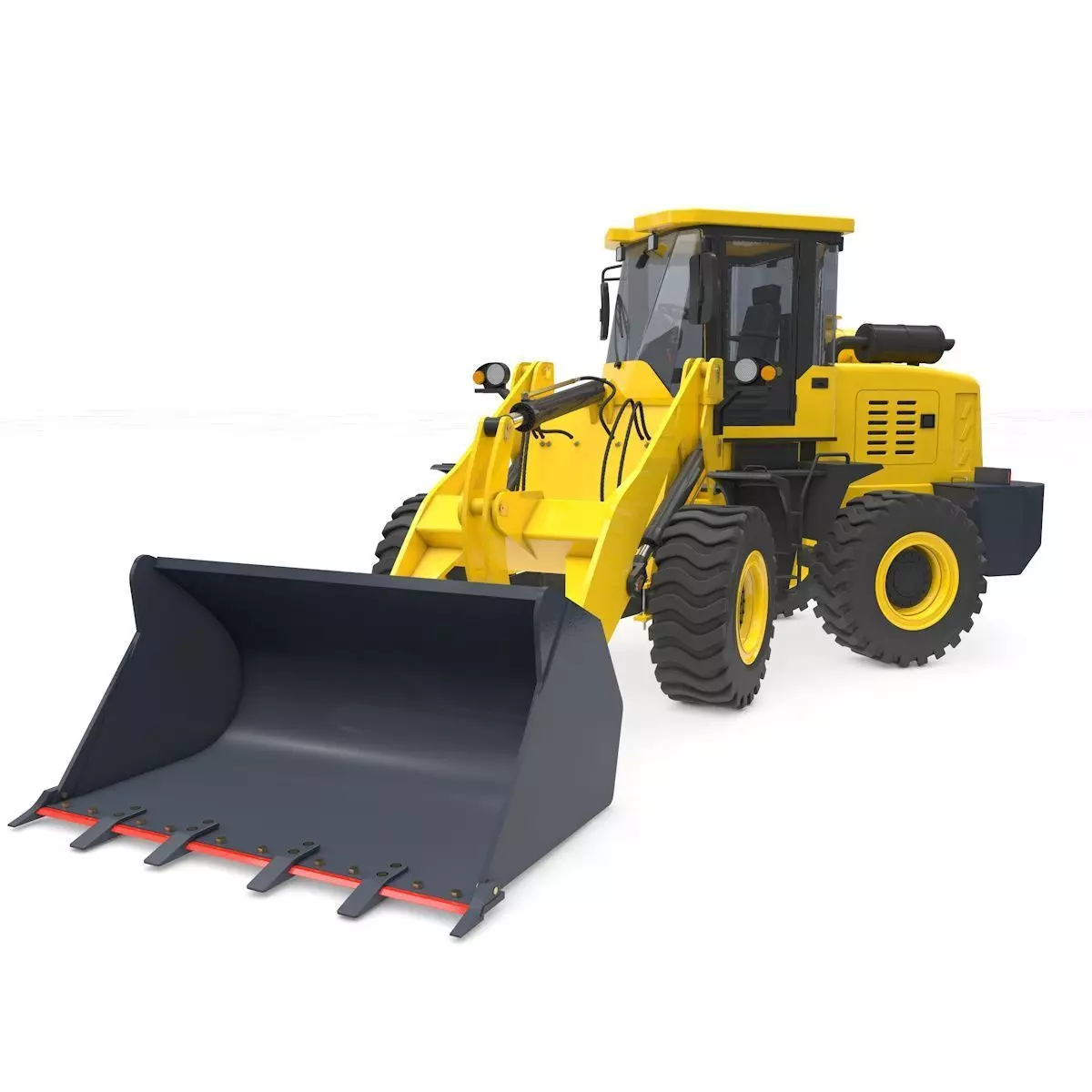 Wheel Loader Rigged and Animated 3D model_0