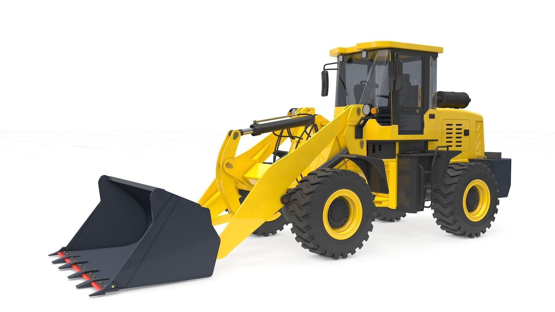 Wheel Loader Rigged and Animated 3D model_7