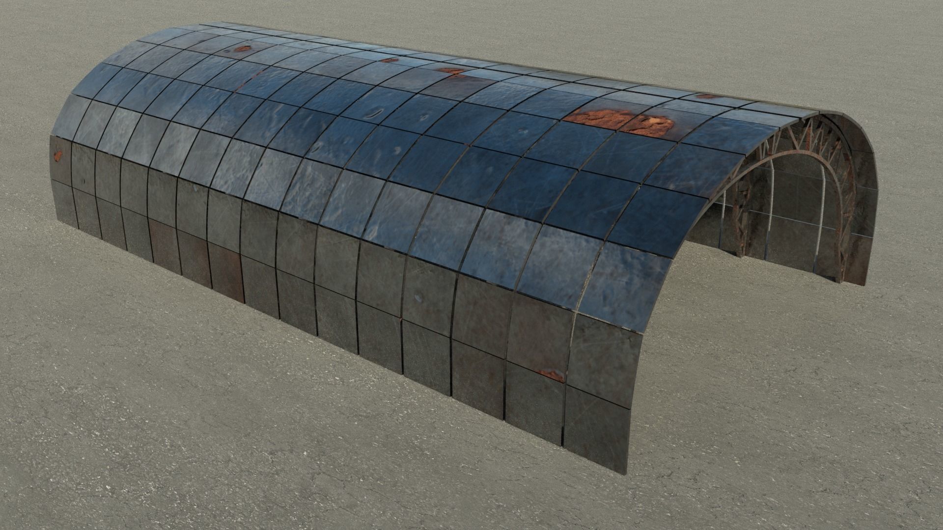 Warehouse hangar Low-poly 3D model_2