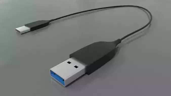 USB to USB Type-C Low-poly 3D model
