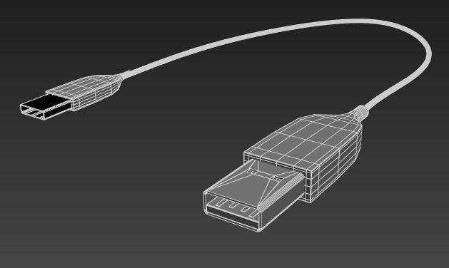 USB to USB Type-C Low-poly 3D model_1