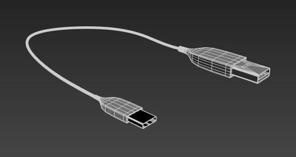 USB to USB Type-C Low-poly 3D model_3