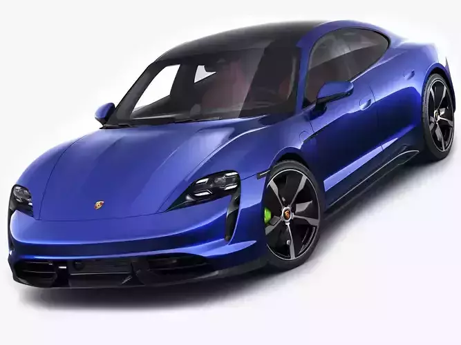 Porsche Taycan Turbo S 2020 with interior 3D model