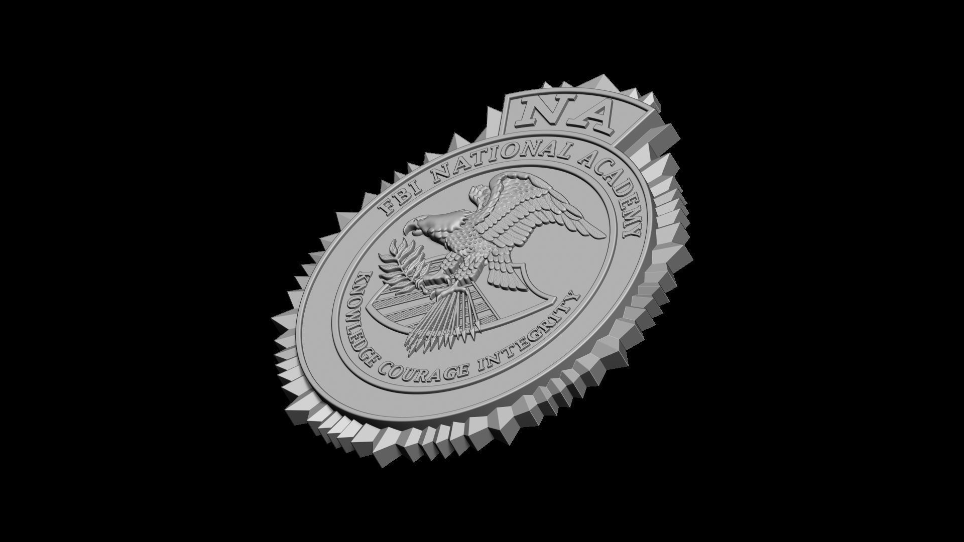 FBI national academy seal 3D print model_5