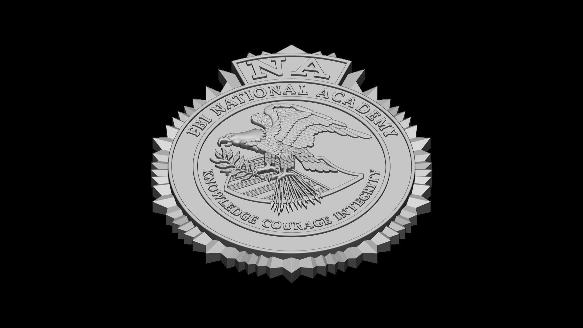 FBI national academy seal 3D print model_4
