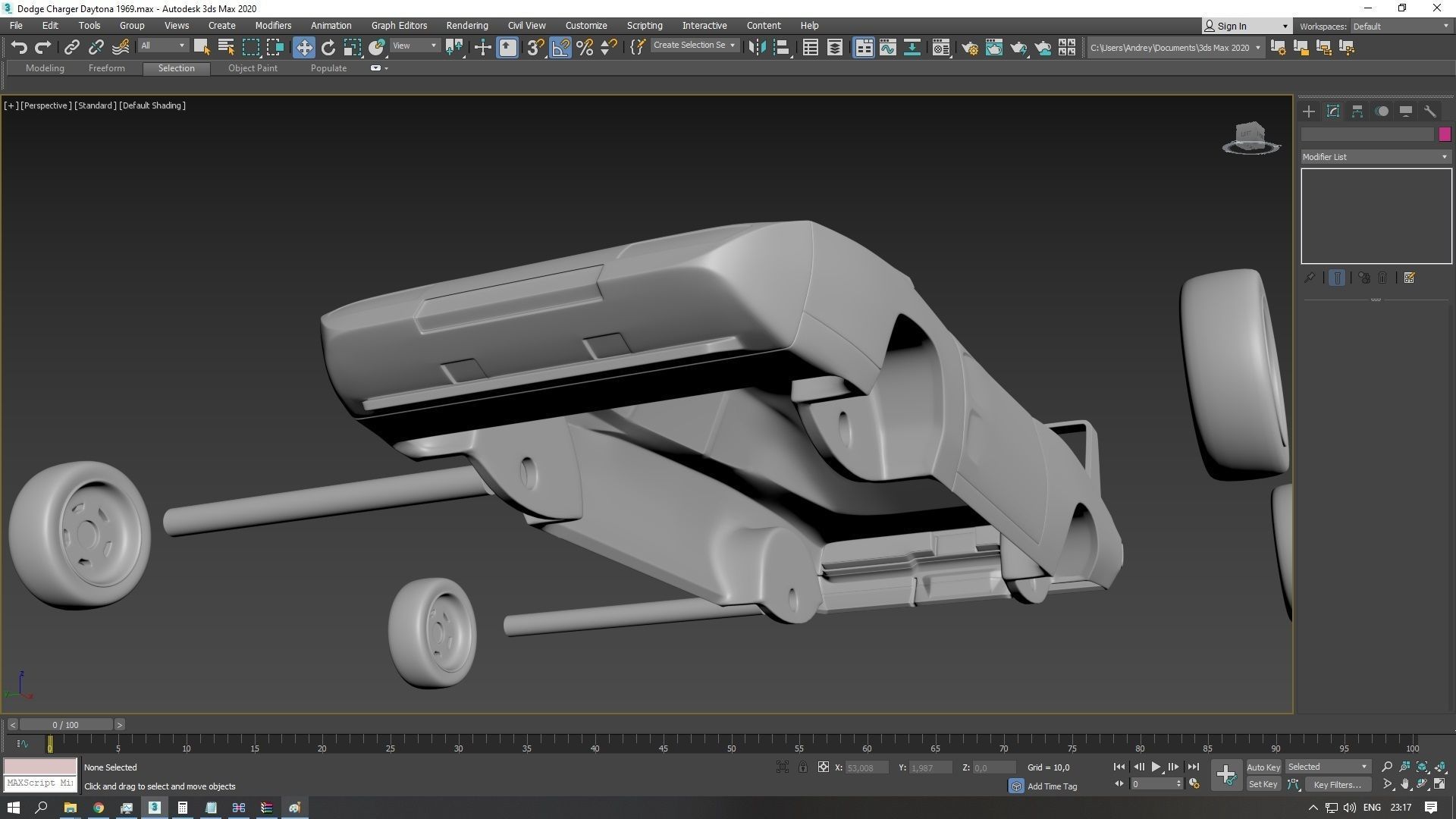 Dodge Charger Daytona 1969 3D print model_8