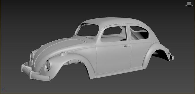 Volkswagen Beetle 1967 Body for print  3D print model 2