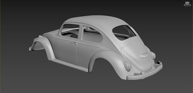 Volkswagen Beetle 1967 Body for print  3D print model 3