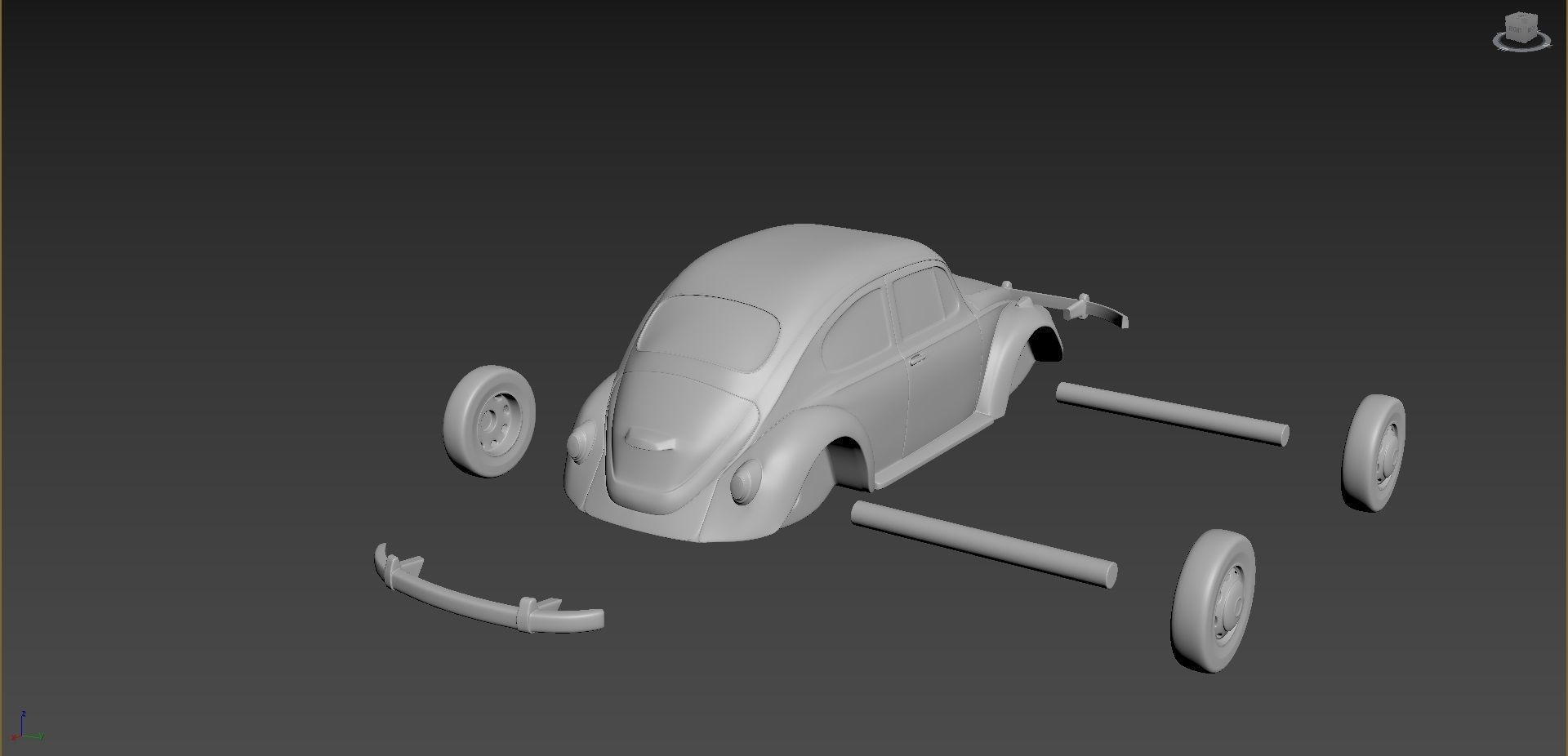 Volkswagen Beetle 1967  3D print model_9