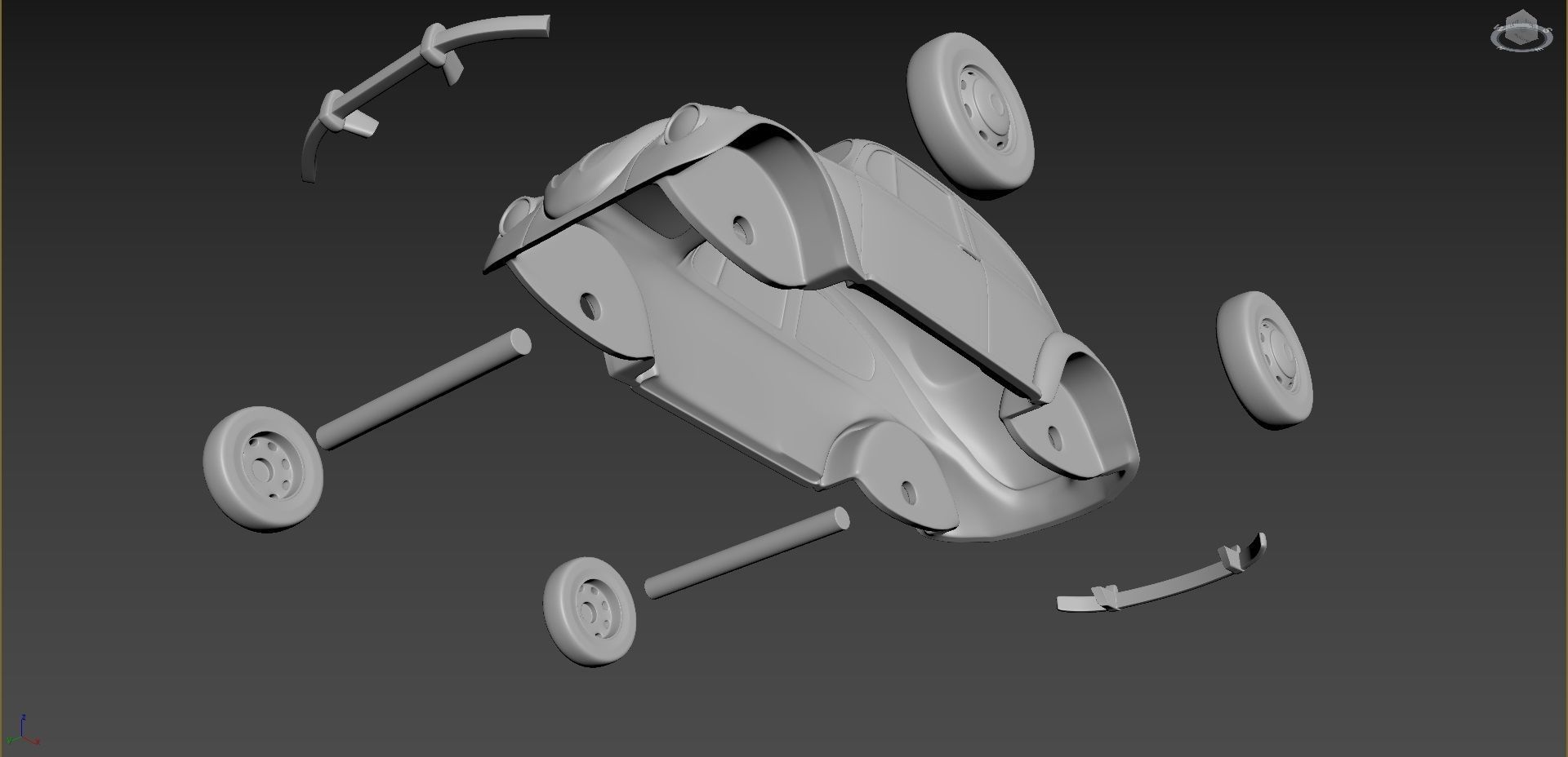 Volkswagen Beetle 1967  3D print model_7