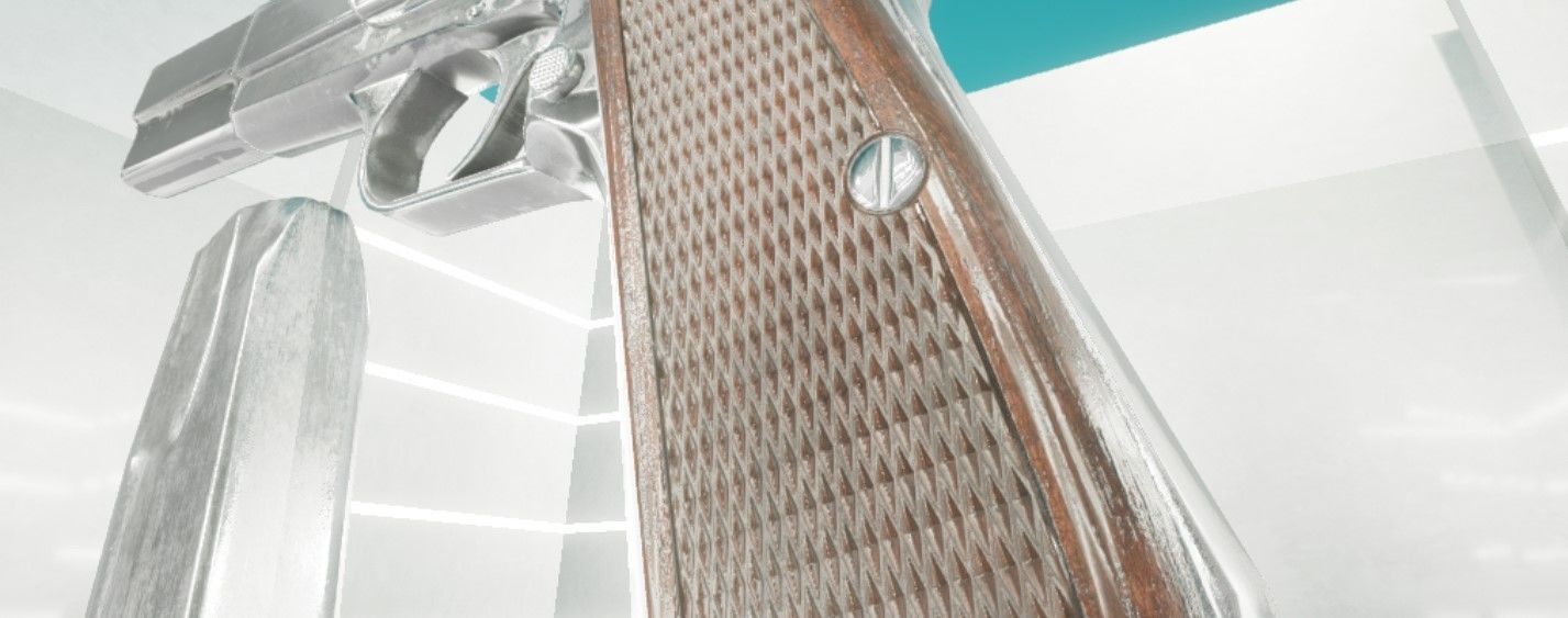 Browing silver gun Low-poly 3D model_3