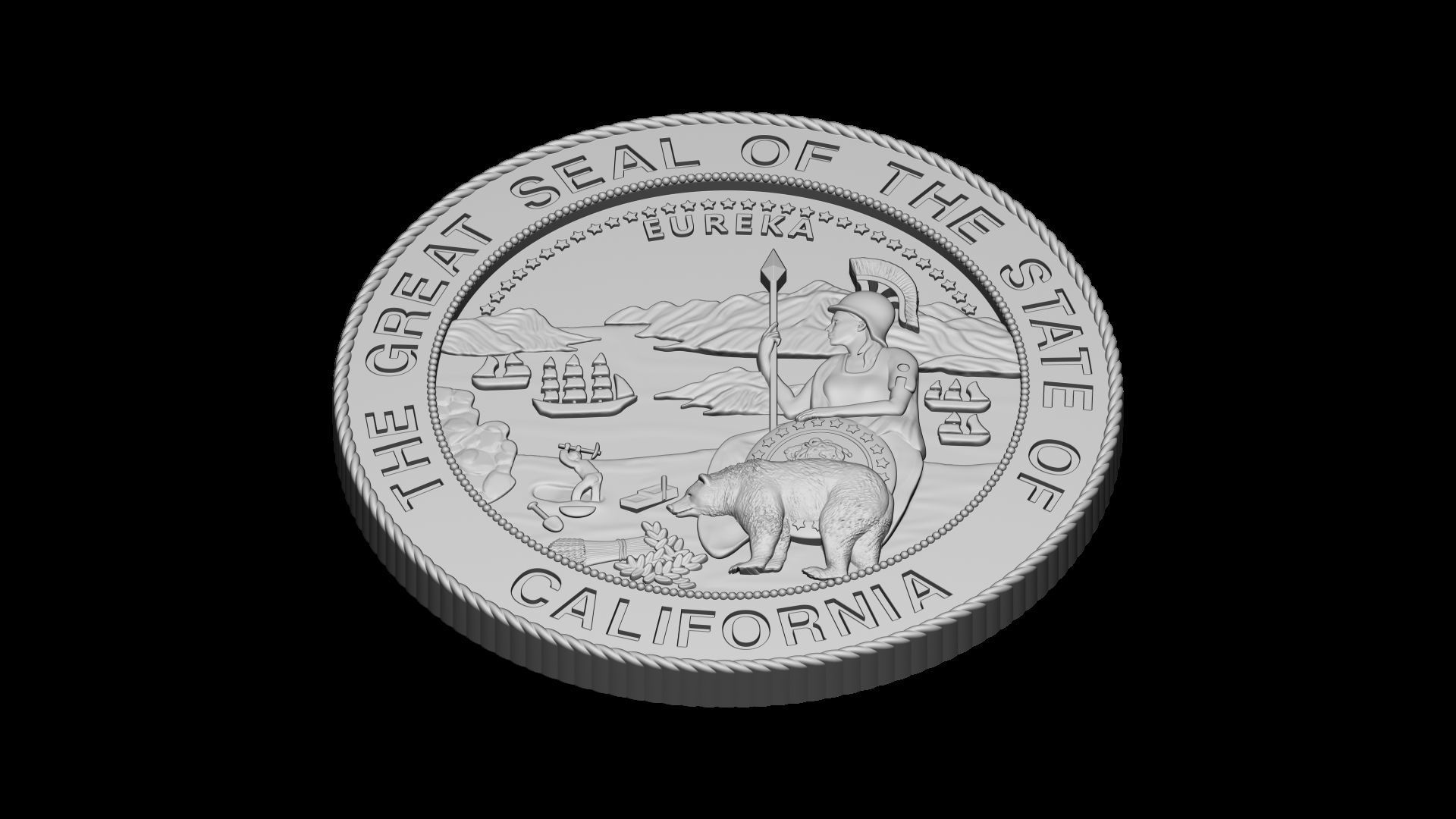 California state seal 3D model 3D printable CGTrader
