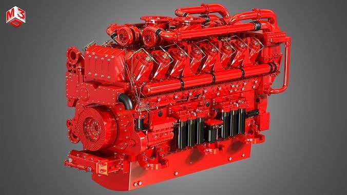  QSK95 16 Cylinders Engine - Marine Turbocharged Diesel Engine 3D model