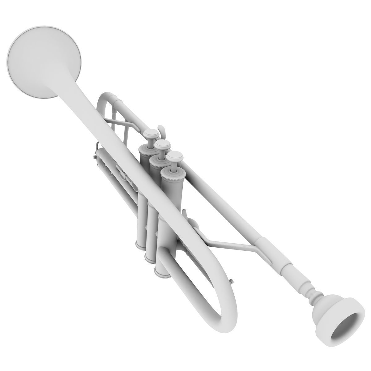 Trumpet gold 3D model_9