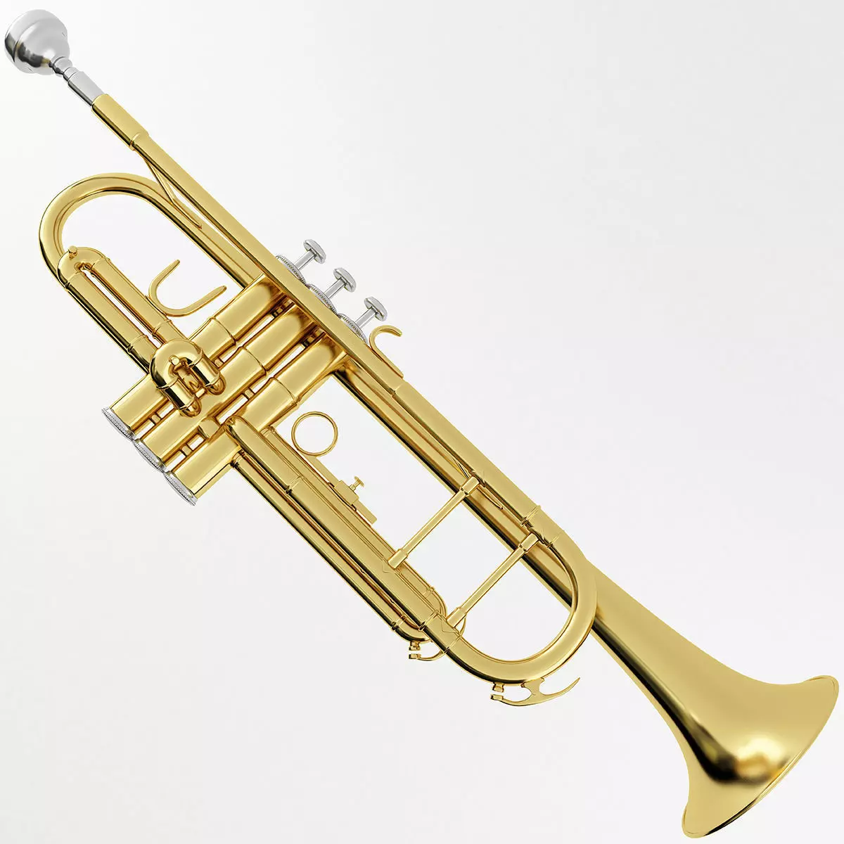 Trumpet gold 3D model_0
