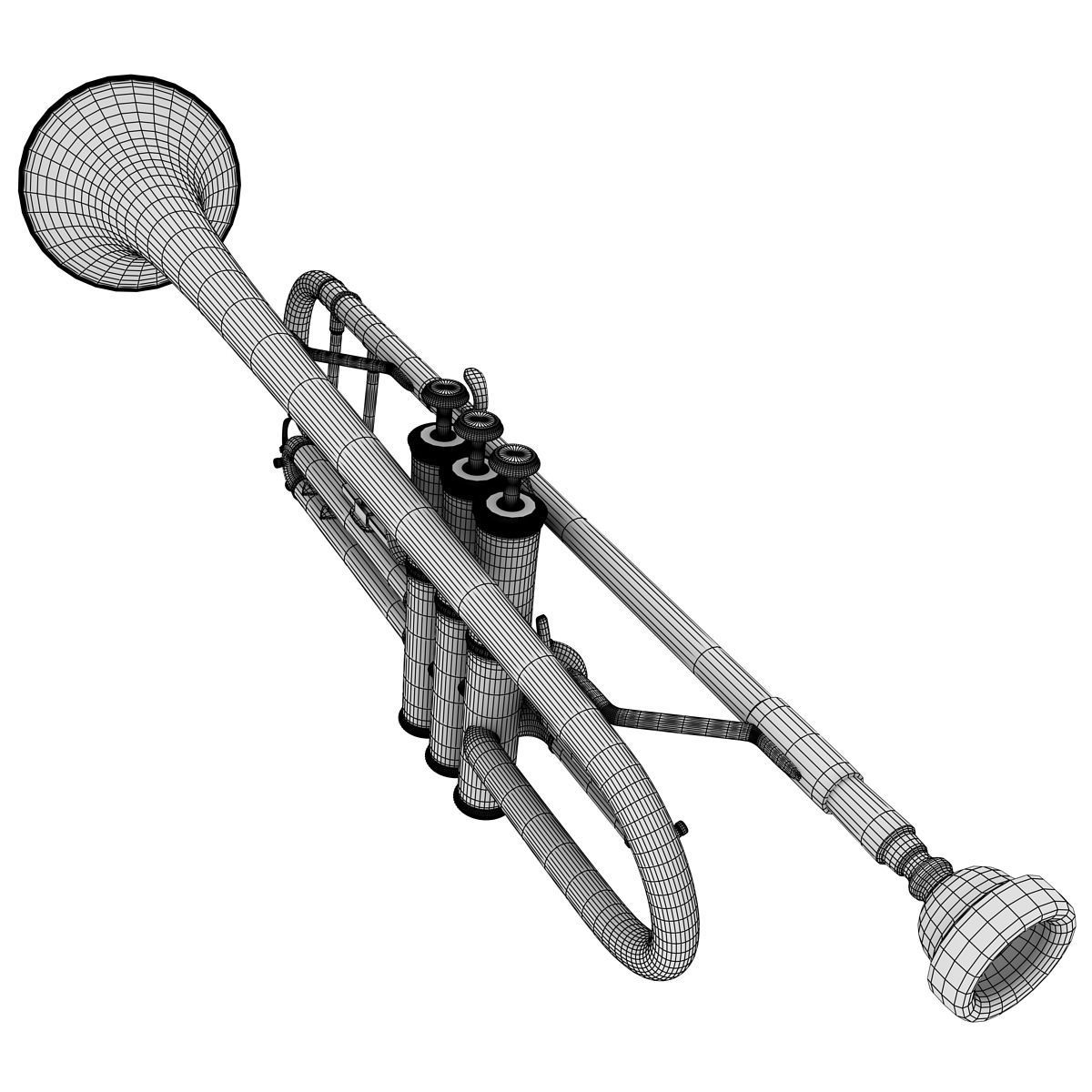 Trumpet gold 3D model_10