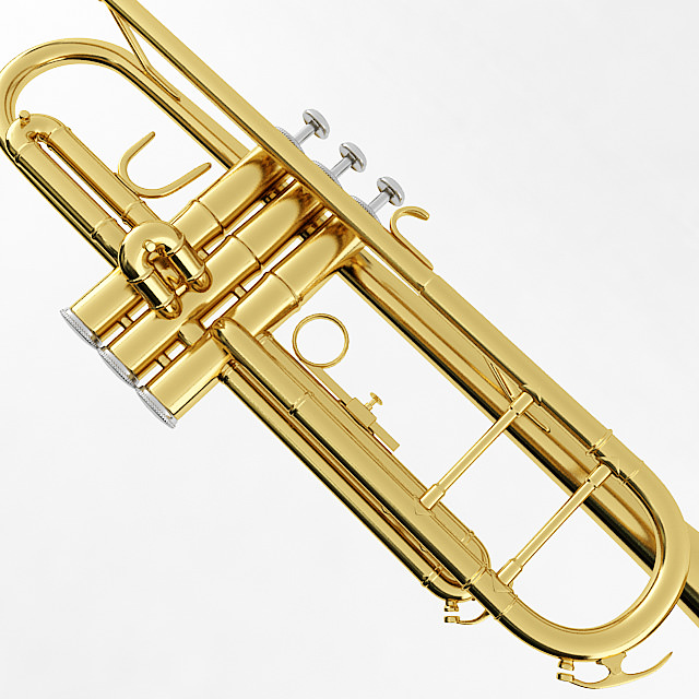 Trumpet gold 3D model_3