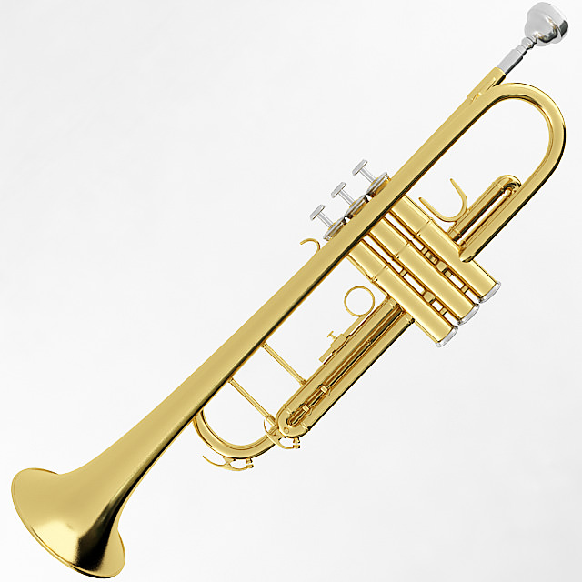 Trumpet gold 3D model_2