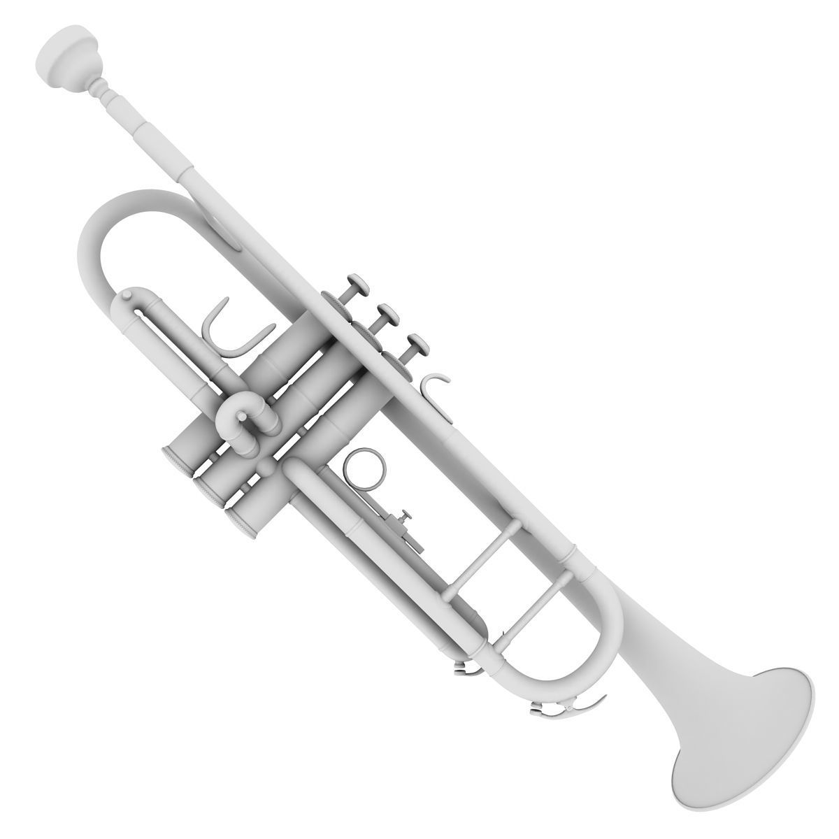 Trumpet gold 3D model_7