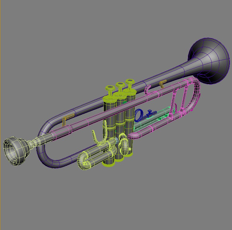 Trumpet gold 3D model_5
