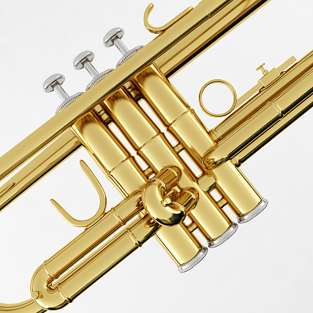 Trumpet gold 3D model_4