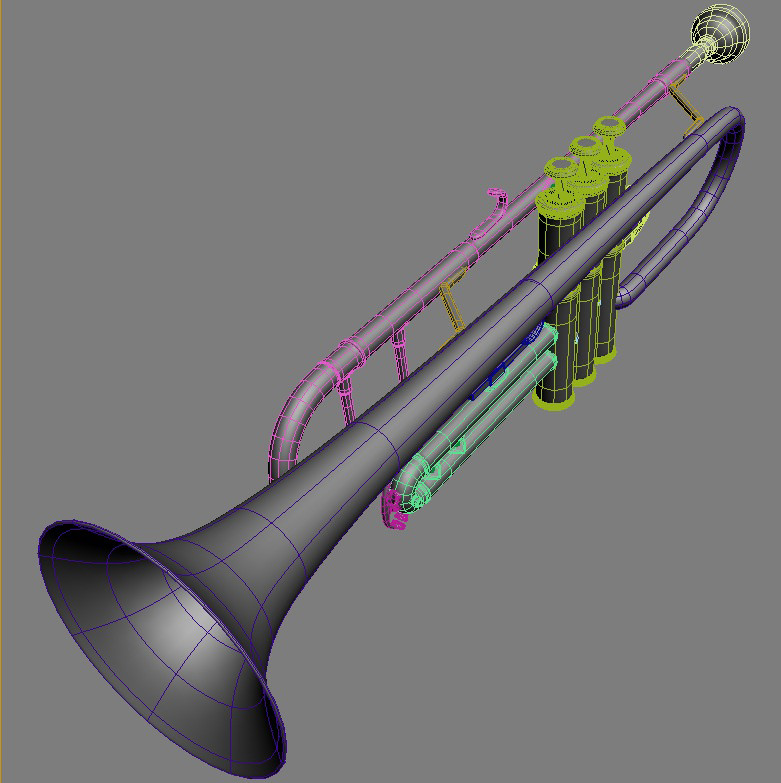 Trumpet gold 3D model_6