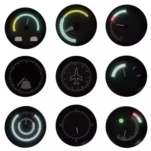 Tachometer odometer gauge Low-poly 3D model