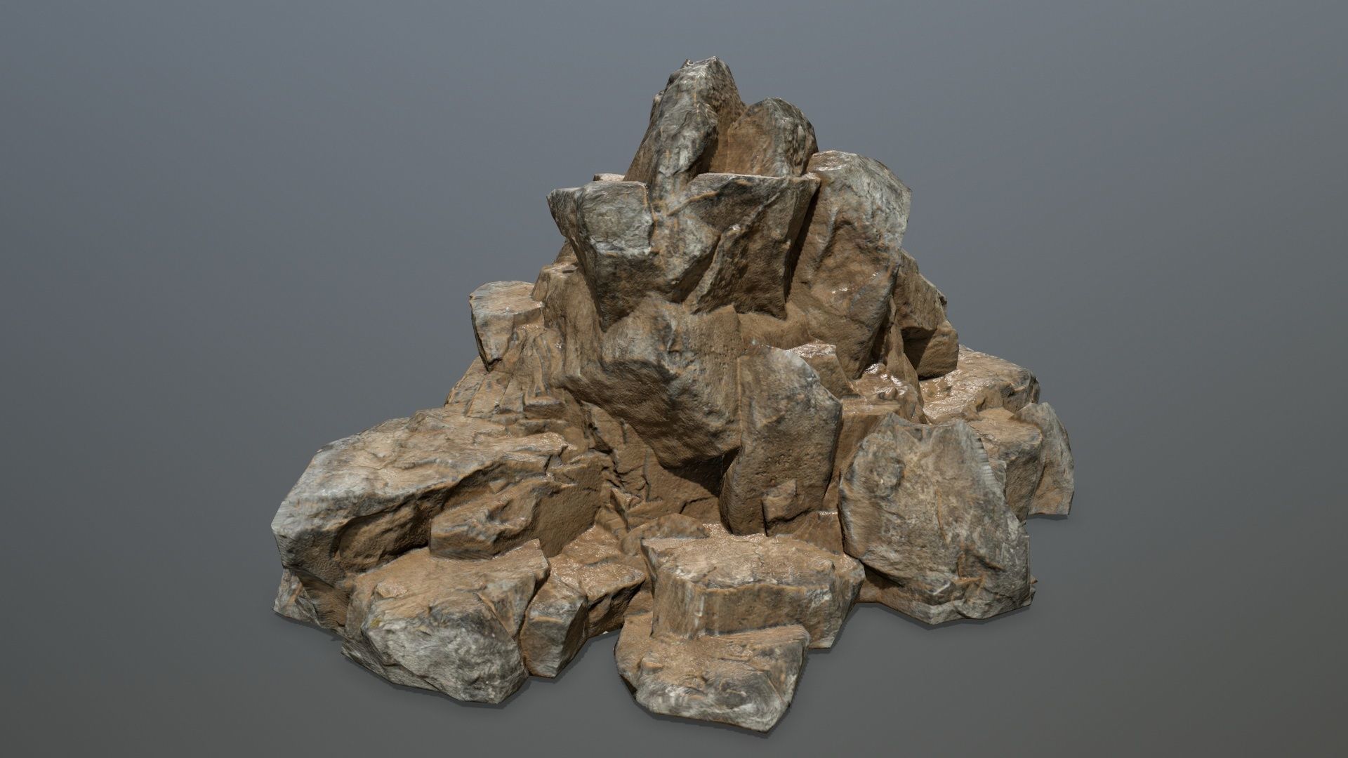 desert rock Low-poly 3D model_10