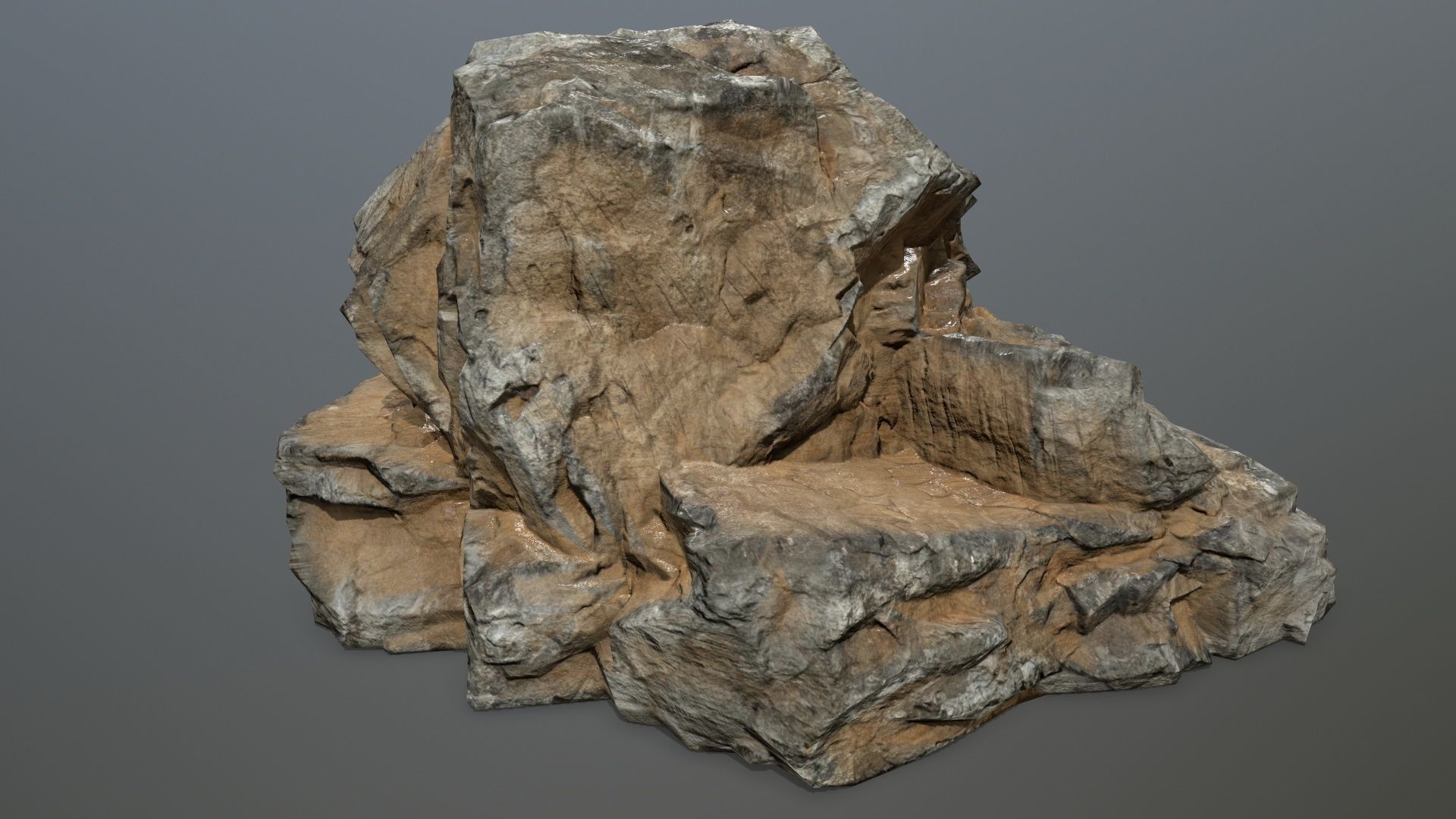 desert rock Low-poly 3D model_2