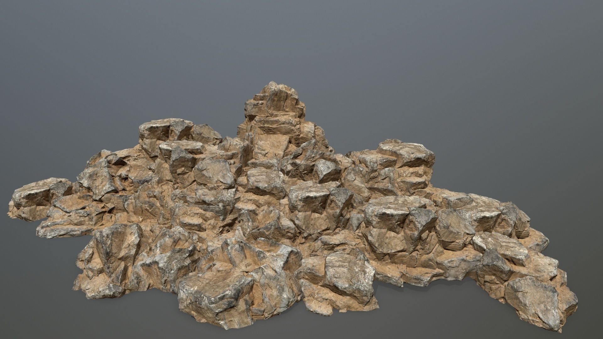 desert rock Low-poly 3D model_1