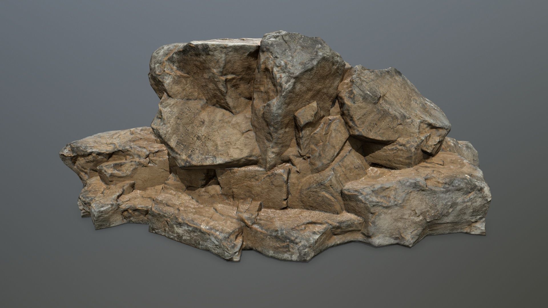 desert rock Low-poly 3D model_6