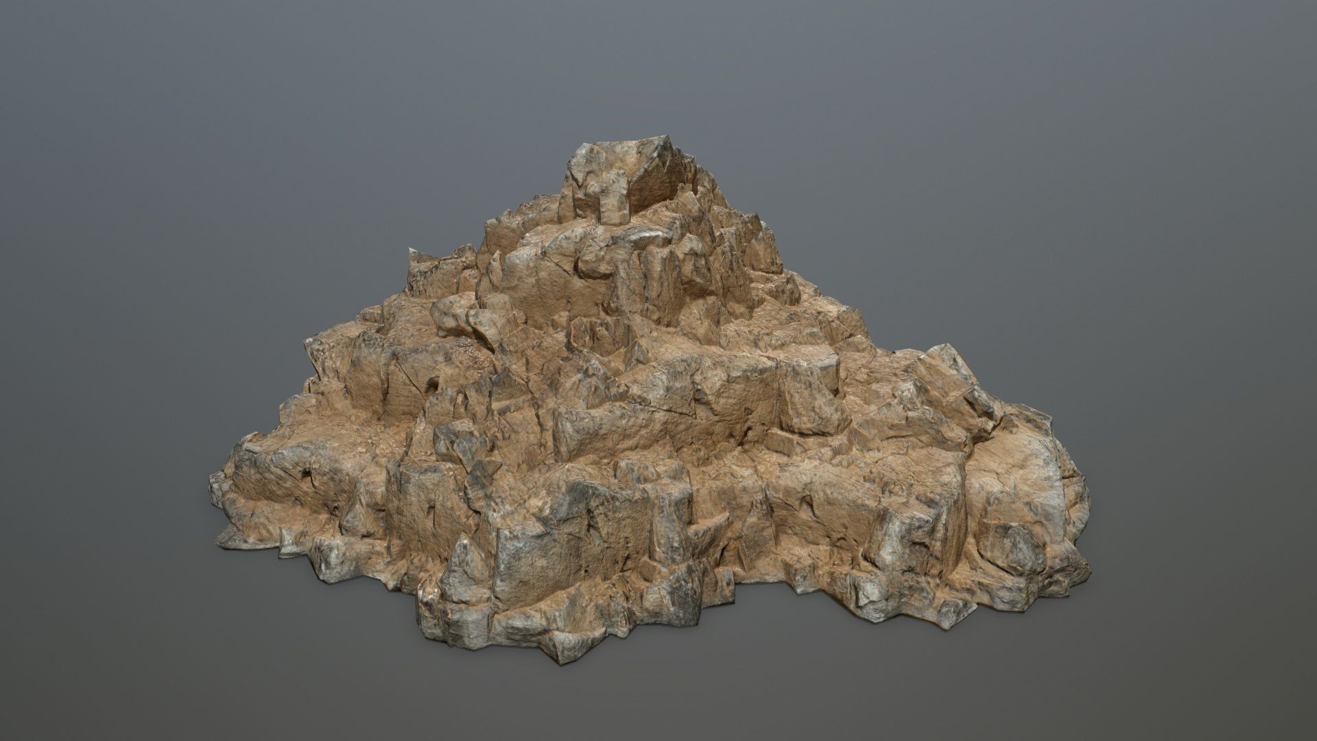 desert rock Low-poly 3D model_23