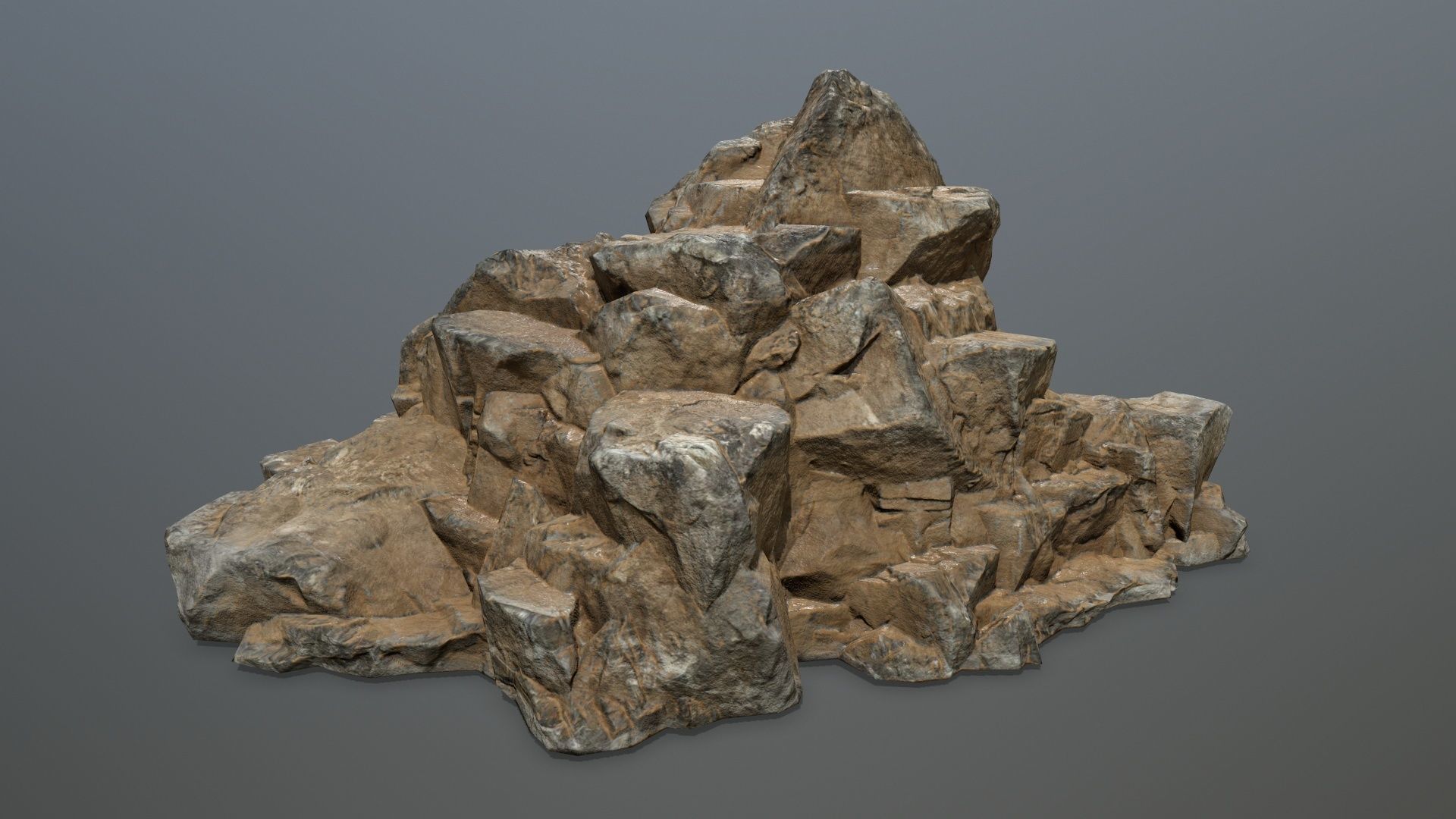 desert rock Low-poly 3D model_12