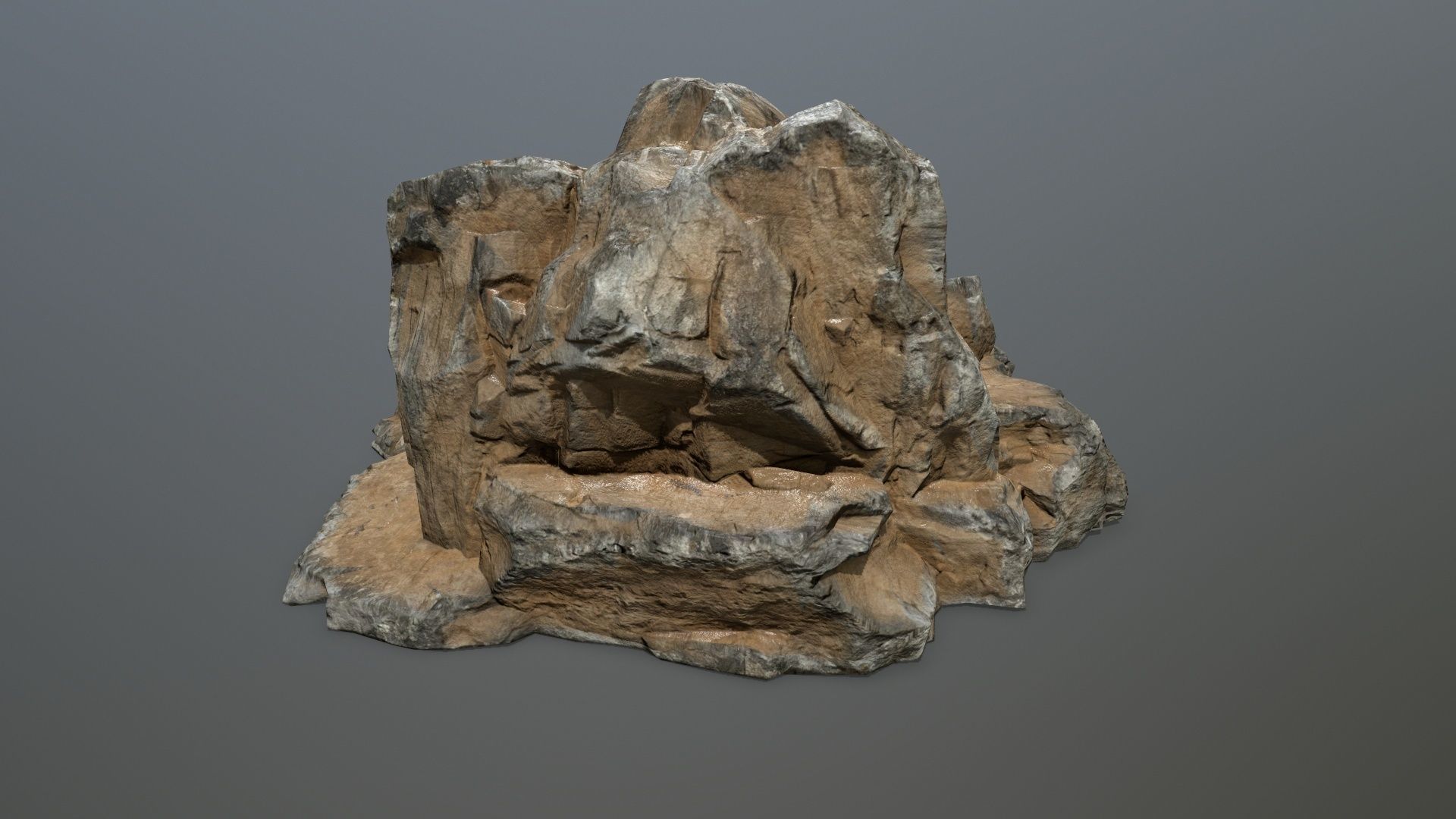 desert rock Low-poly 3D model_5
