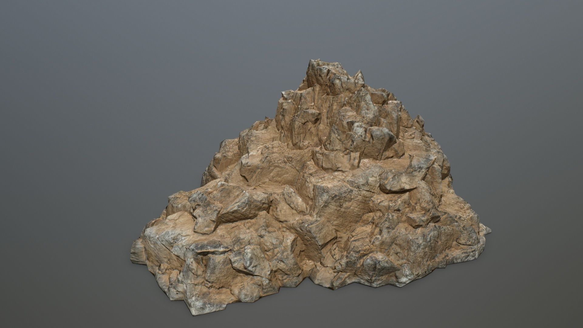 desert rock Low-poly 3D model_20